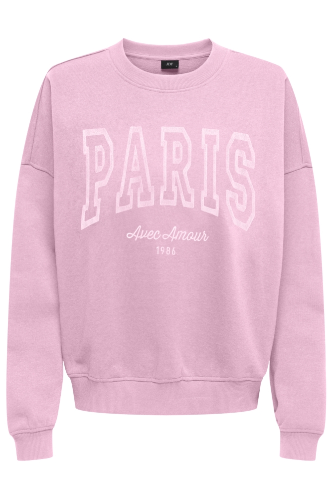 JDYMESA L/S O-NECK EMB SWEAT JRS NO 15370526 PINK LADY/PARIS TNT